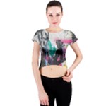 Graffiti Grunge Crew Neck Crop Top