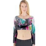 Graffiti Grunge Long Sleeve Crop Top