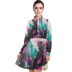 Long Sleeve Chiffon Shirt Dress 