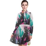 Graffiti Grunge Long Sleeve Chiffon Shirt Dress