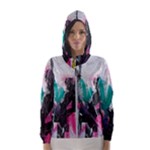 Graffiti Grunge Women s Hooded Windbreaker