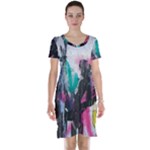 Graffiti Grunge Short Sleeve Nightdress