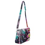 Graffiti Grunge Shoulder Bag with Back Zipper