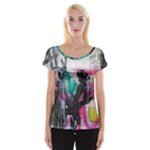 Graffiti Grunge Cap Sleeve Top