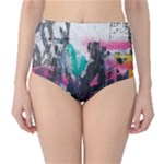 Graffiti Grunge Classic High-Waist Bikini Bottoms