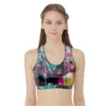 Graffiti Grunge Sports Bra with Border