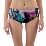 Graffiti Grunge Reversible Mid-Waist Bikini Bottoms