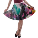 Graffiti Grunge A-line Skater Skirt