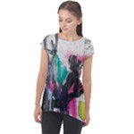 Graffiti Grunge Cap Sleeve High Low Top