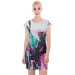 Graffiti Grunge Cap Sleeve Bodycon Dress