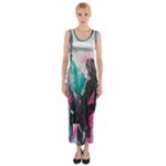 Graffiti Grunge Fitted Maxi Dress