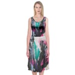 Graffiti Grunge Midi Sleeveless Dress