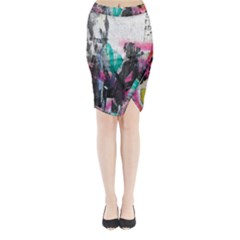 Graffiti Grunge Midi Wrap Pencil Skirt from ArtsNow.com