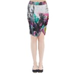 Graffiti Grunge Midi Wrap Pencil Skirt