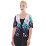 Graffiti Grunge Cropped Button Cardigan