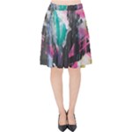 Graffiti Grunge Velvet High Waist Skirt