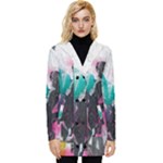 Graffiti Grunge Button Up Hooded Coat 