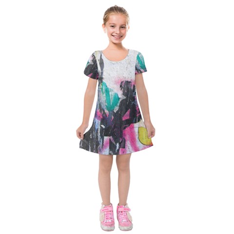 Graffiti Grunge Kids  Short Sleeve Velvet Dress from ArtsNow.com