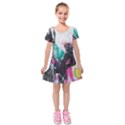 Kids  Short Sleeve Velvet Dress 