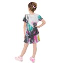 Kids  Short Sleeve Velvet Dress 