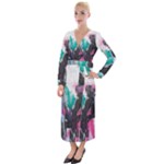 Graffiti Grunge Velvet Maxi Wrap Dress