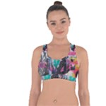 Graffiti Grunge Cross String Back Sports Bra