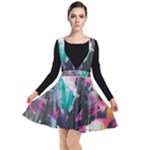 Graffiti Grunge Plunge Pinafore Dress