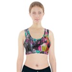 Graffiti Grunge Sports Bra With Pocket