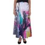 Graffiti Grunge Flared Maxi Skirt