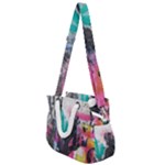 Graffiti Grunge Rope Handles Shoulder Strap Bag