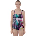 Graffiti Grunge Twist Front Tankini Set