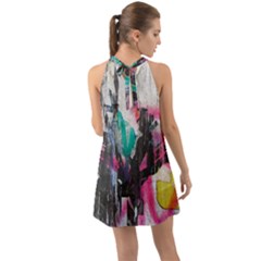 Halter Tie Back Chiffon Dress 