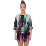 Graffiti Grunge Open Front Chiffon Kimono