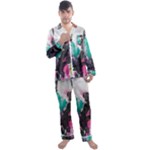 Graffiti Grunge Men s Long Sleeve Satin Pajamas Set