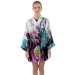 Graffiti Grunge Long Sleeve Satin Kimono