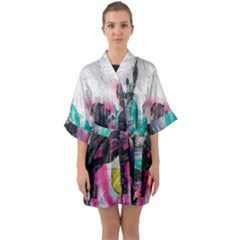 Half Sleeve Satin Kimono  