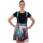 Graffiti Grunge Velvet Suspender Skater Skirt