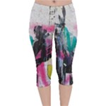 Graffiti Grunge Velvet Capri Leggings 