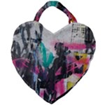 Graffiti Grunge Giant Heart Shaped Tote