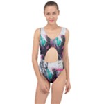 Graffiti Grunge Center Cut Out Swimsuit