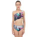 Graffiti Grunge Spliced Up Two Piece Swimsuit