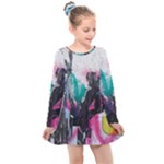 Graffiti Grunge Kids  Long Sleeve Dress