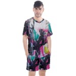 Graffiti Grunge Men s Mesh Tee and Shorts Set