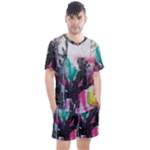 Graffiti Grunge Men s Mesh Tee and Shorts Set