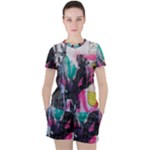 Graffiti Grunge Women s Tee and Shorts Set