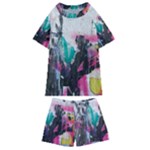 Graffiti Grunge Kids  Swim Tee and Shorts Set