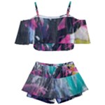 Graffiti Grunge Kids  Off Shoulder Skirt Bikini