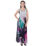 Graffiti Grunge Sleeveless Velour Maxi Dress