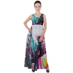 Graffiti Grunge Empire Waist Velour Maxi Dress