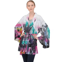 Long Sleeve Velvet Kimono  